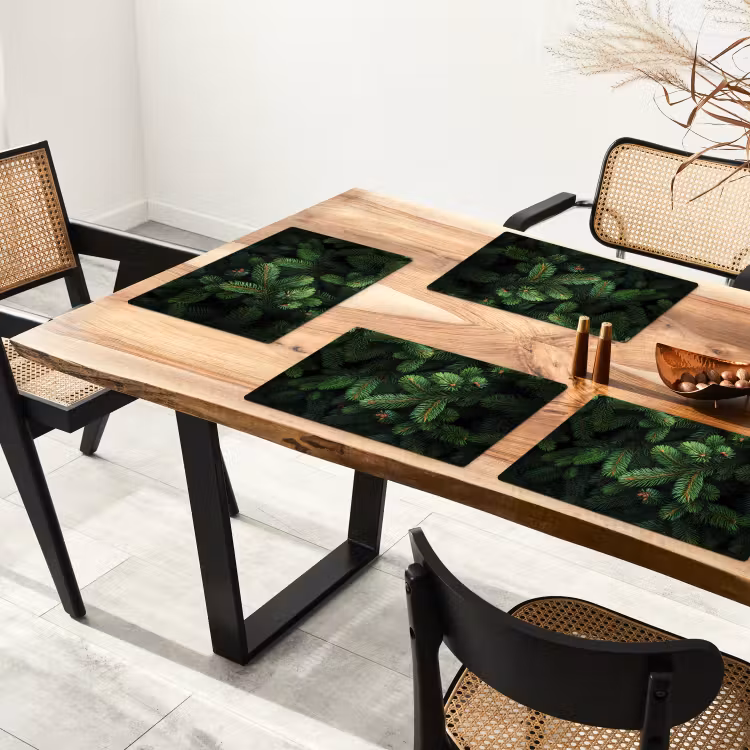Vinilo para manteles individuales - Ramas de abeto - Brotes - Agujas - Verde — 4