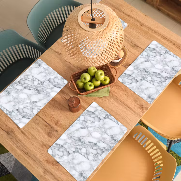 Vinilo para manteles individuales - Mosaico - Mármol - Blanco - Irregular — 3