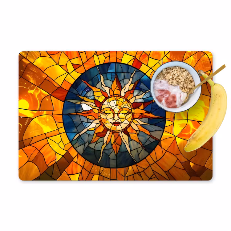 Vinilo para manteles individuales - Mosaico - Sol - Amarillo - Círculo — 1