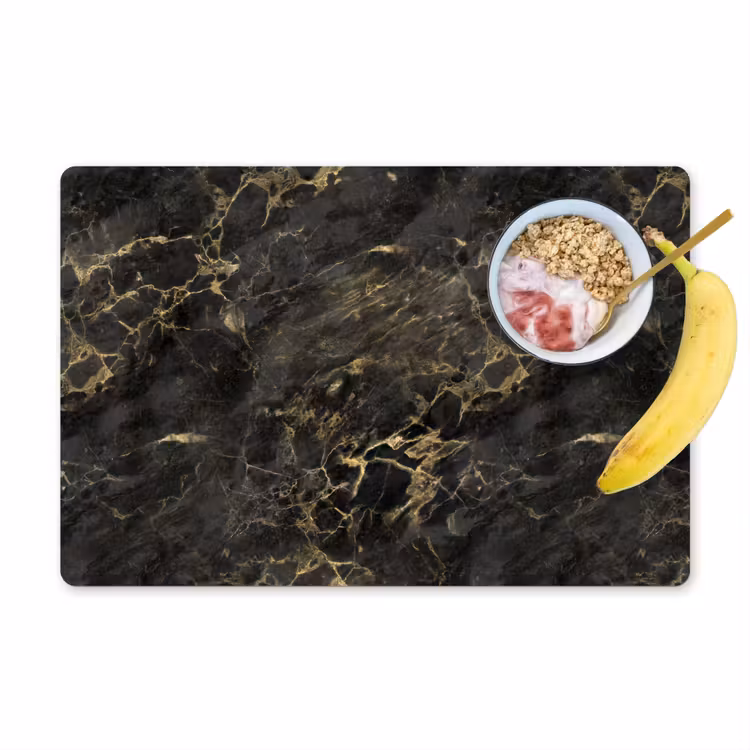 Vinilo para manteles individuales - Negro - Mármol - Oro - Nerf — 1