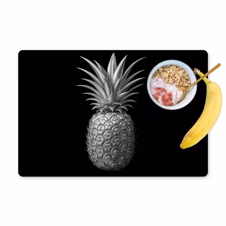 Vinilo para manteles individuales - Piña - Detalle - Hojas — 1