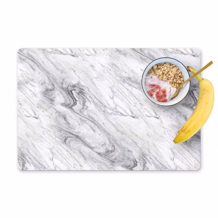 Vinilo para manteles individuales - Remolino - Textura gris - Mármol - Blanco — 1