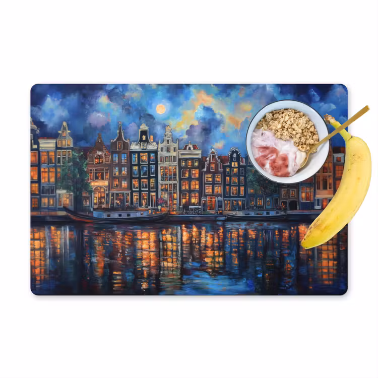 Vinilo para manteles individuales - Canals Amsterdam - Casas - Ciudad - Colorido — 1