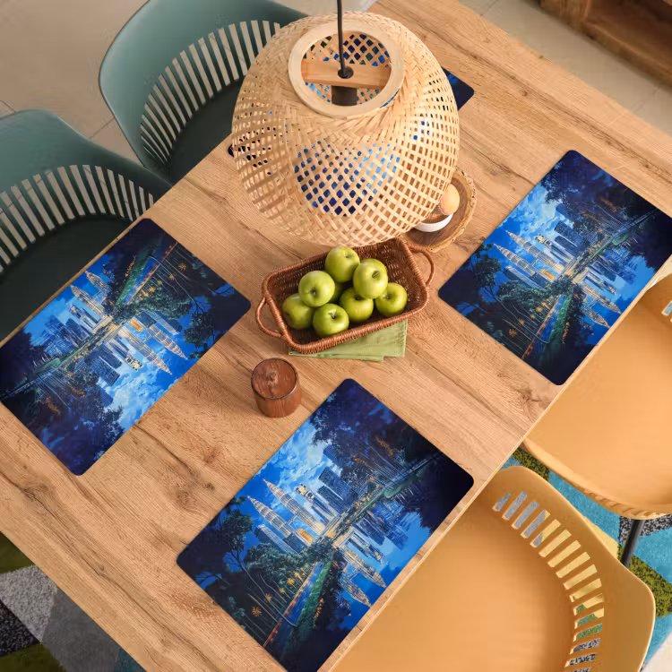Vinilo para manteles individuales - Ciudad de Kuala Lumpur - Skyline - Rascacielos - Agua — 3