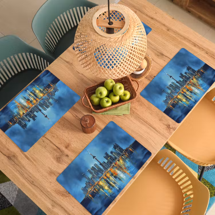 Vinilo para manteles individuales - Horizonte de Toronto - Agua - Luces de la ciudad - Torre — 3