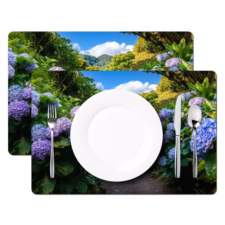 Vinilo para manteles individuales - Hortsensia - Sapo - Flores — 2
