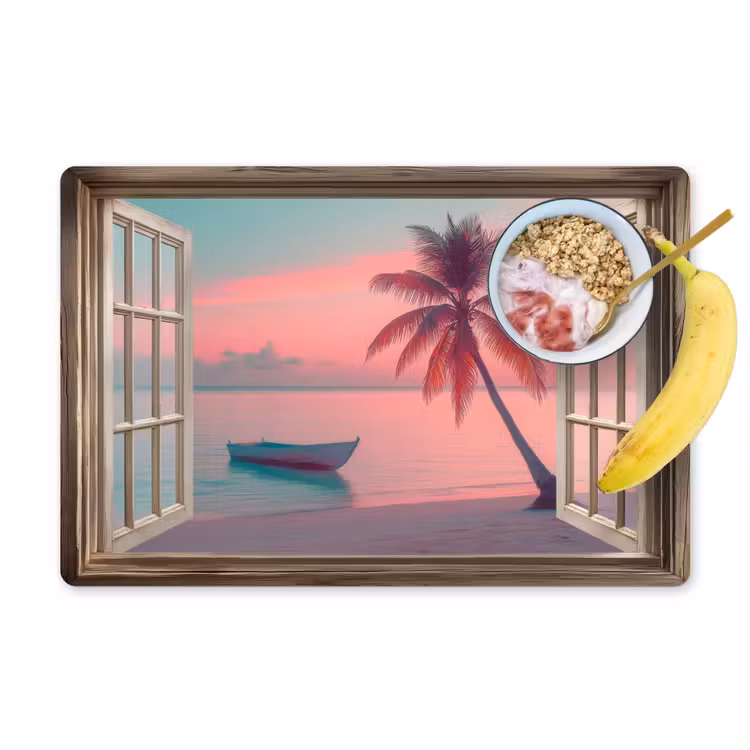 Vinilo para manteles individuales - Look-through - Playa - Palmera - Tropical — 1