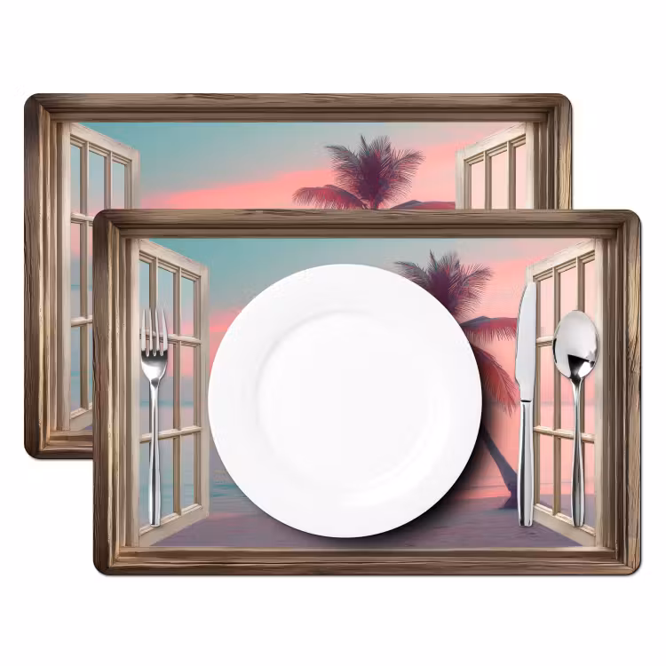 Vinilo para manteles individuales - Look-through - Playa - Palmera - Tropical — 2