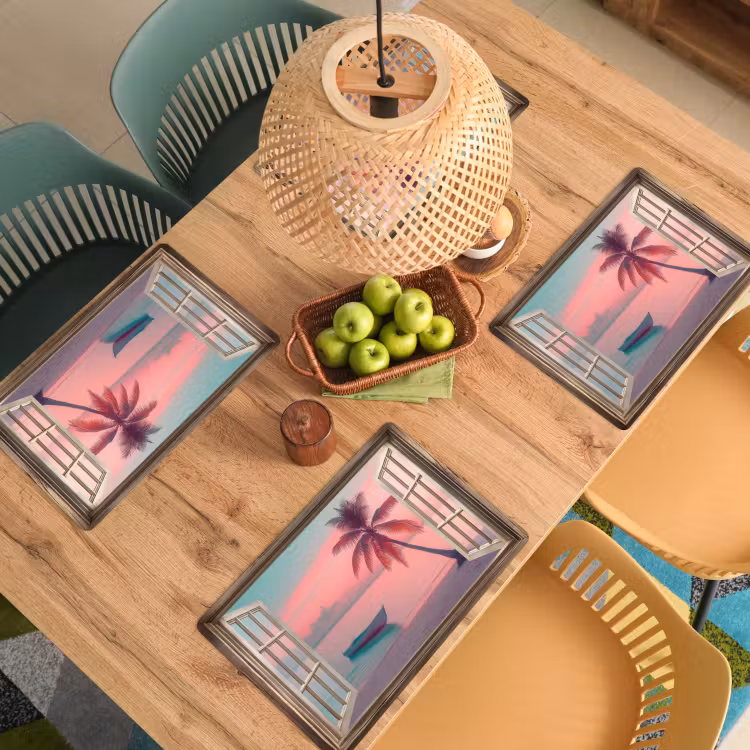 Vinilo para manteles individuales - Look-through - Playa - Palmera - Tropical — 3