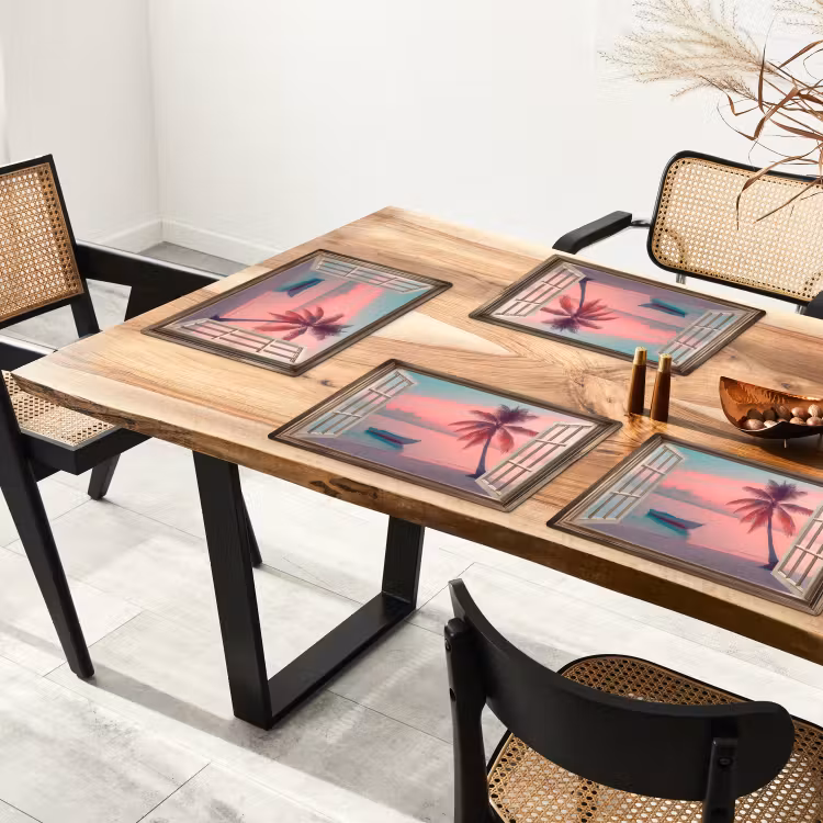 Vinilo para manteles individuales - Look-through - Playa - Palmera - Tropical — 4