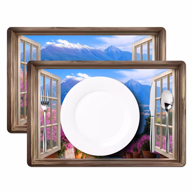 Vinilo para manteles individuales - Mirador - Montaña - Paisaje - Vistas - Lago — 2