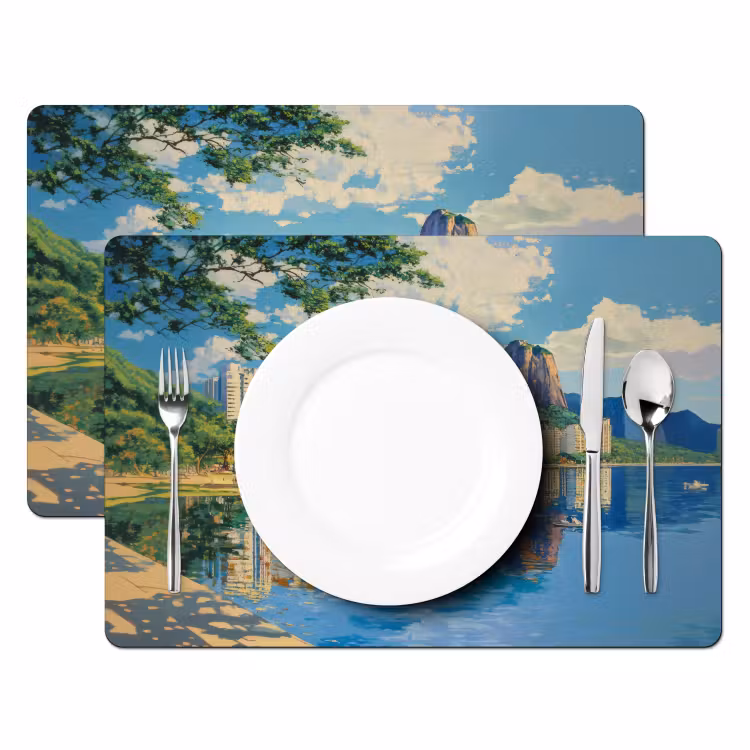 Vinilo para manteles individuales - Montaña - Horizonte - Playa - Agua — 2