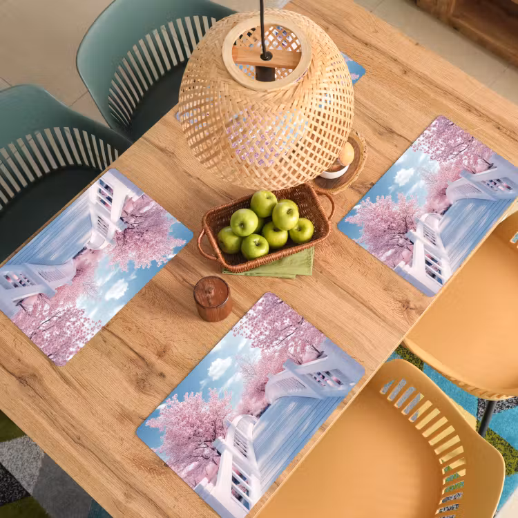 Vinilo para manteles individuales - Puente - Cerezos - Blanco — 3