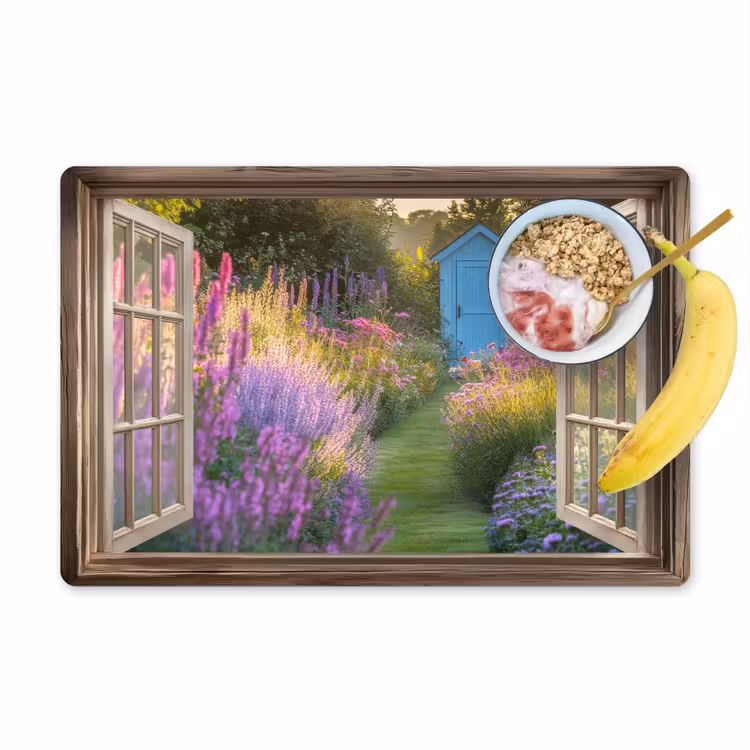 Vinilo para manteles individuales - Transparente - Flores - Ventana - Naturaleza — 1