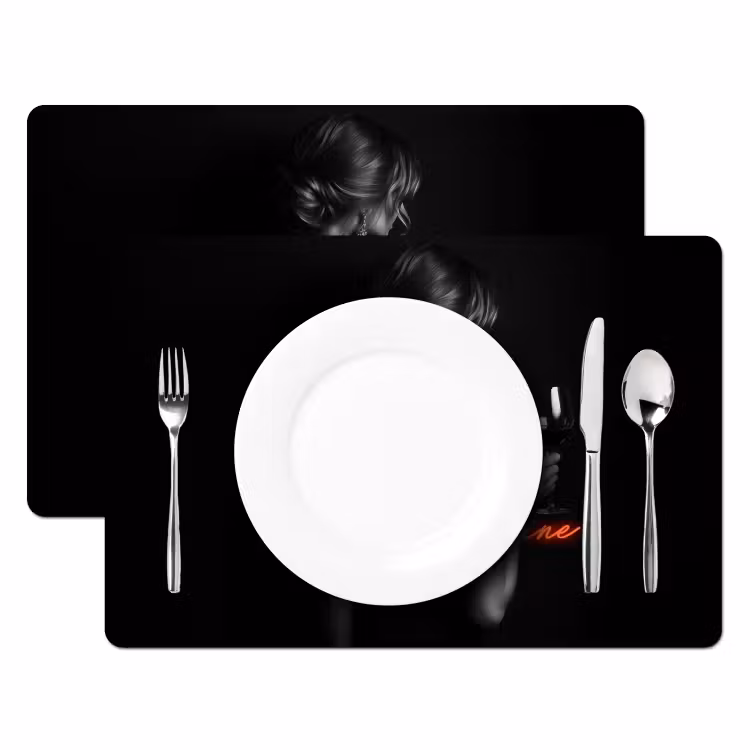 Vinilo para manteles individuales - Vino - Mujer - Neón - Cita — 2