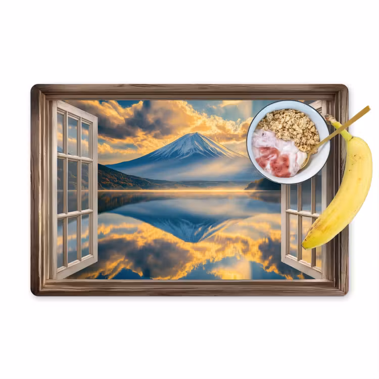 Vinilo para manteles individuales - Vista - Paisaje - Montañas - Vistas - Ventana — 1