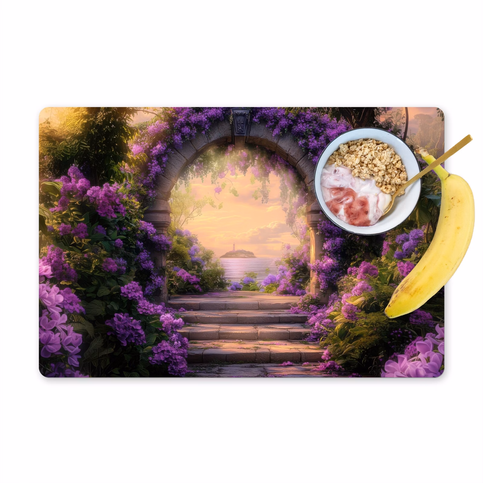 Vinilo para manteles individuales - Puerta - Morado - Flores — 1