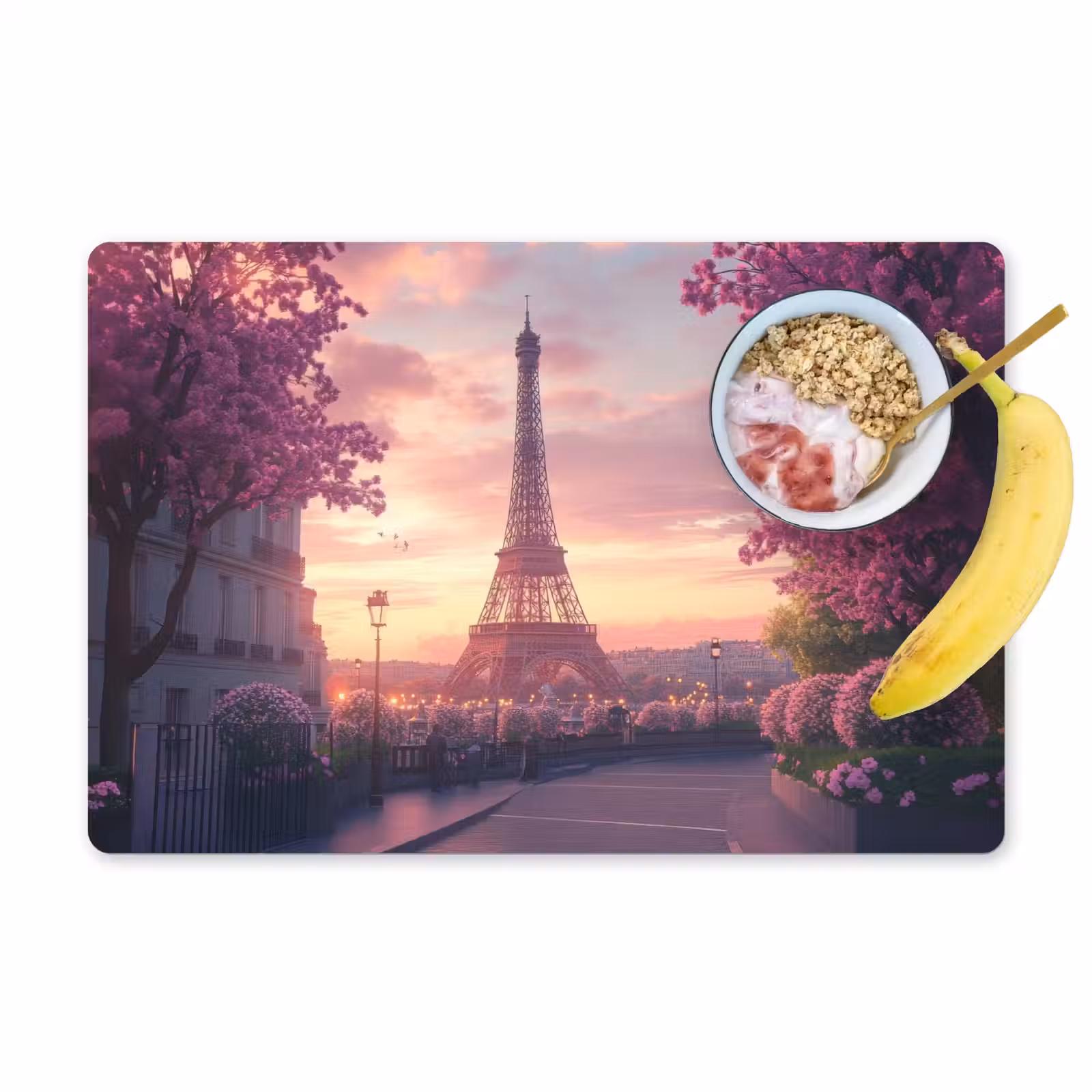 Vinilo para manteles individuales - Torre Eiffel - París - Rosa — 1