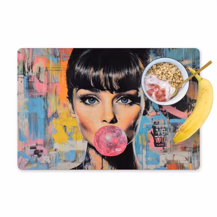 Vinilo para manteles individuales - Chicle - Mujer - Pinceladas - Moderno — 1