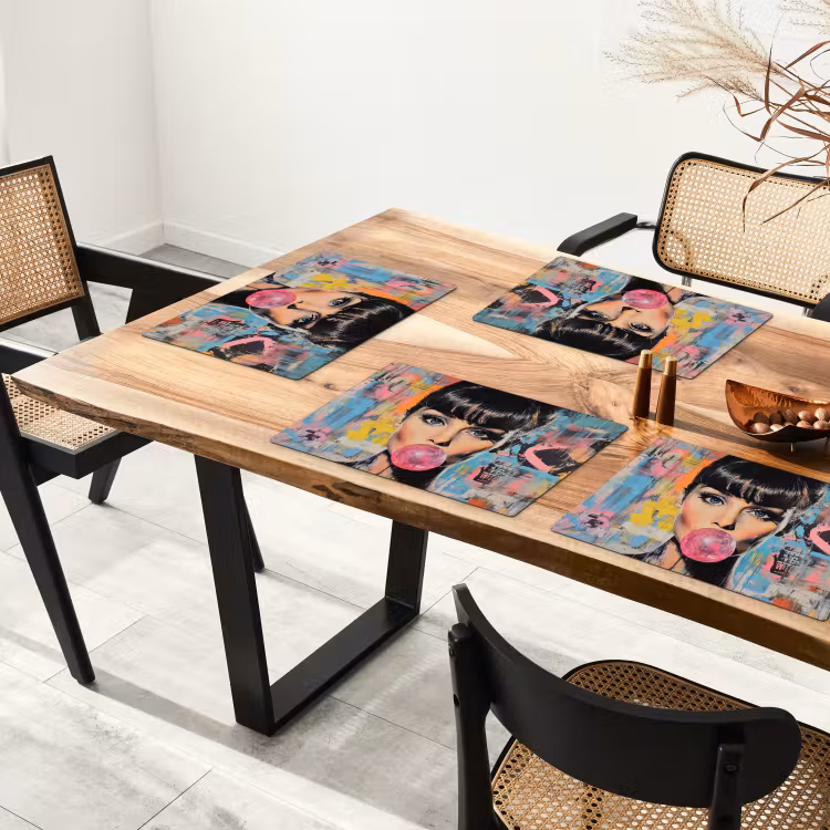 Vinilo para manteles individuales - Chicle - Mujer - Pinceladas - Moderno — 4