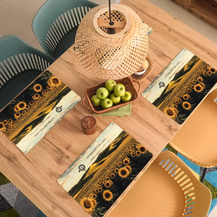 Vinilo para manteles individuales - Girasol - Campo - Molino — 3