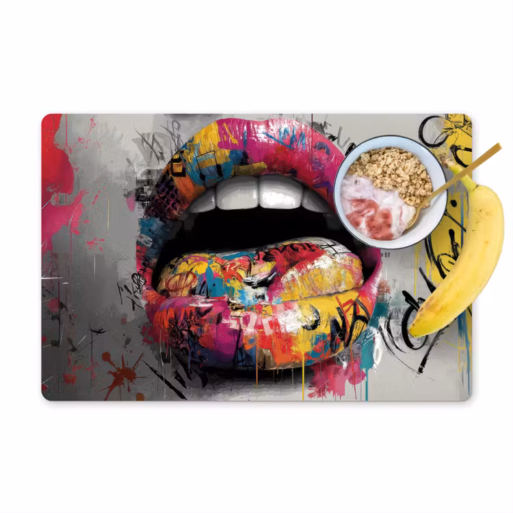 Vinilo para manteles individuales - Labios - Graffiti - Expresivos — 1