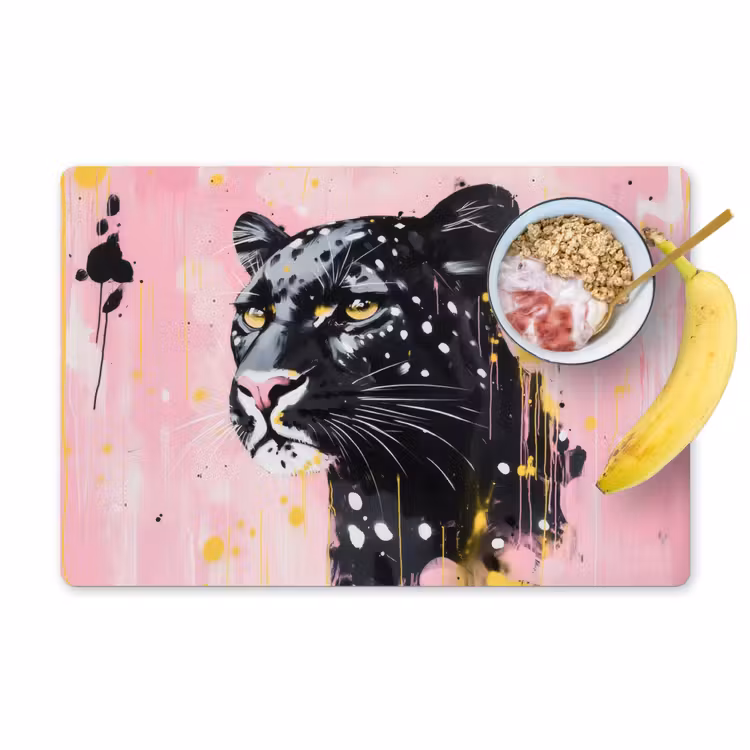 Vinilo para manteles individuales - Negro - Pantera - Rosa - Abstracto — 1