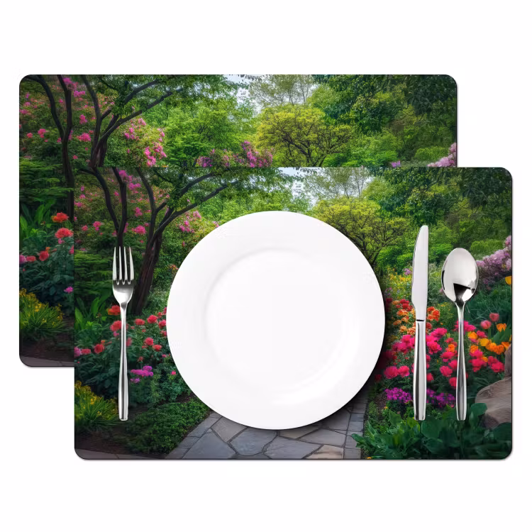 Vinilo para manteles individuales - Parque - Flores - Jardín — 2