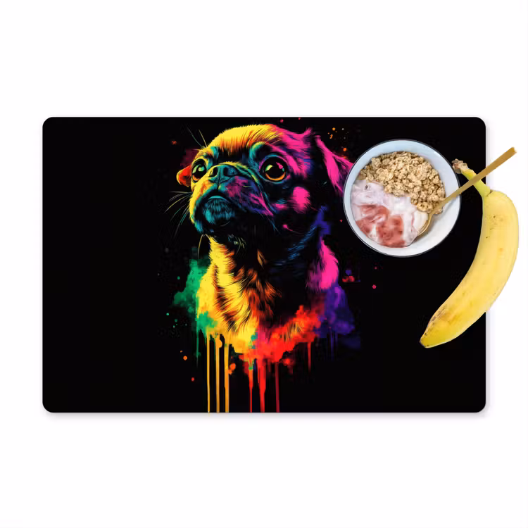 Vinilo para manteles individuales - Puck - Perro - Pintura - Colores — 1