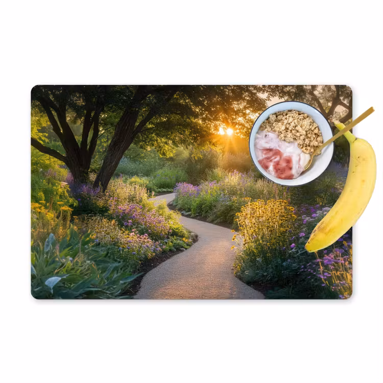Vinilo para manteles individuales - Sendero - Flores - Parque — 1