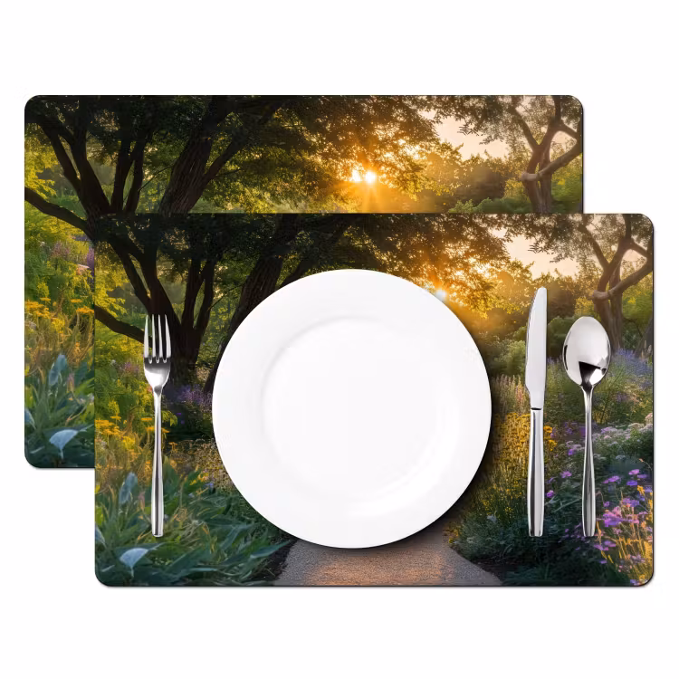Vinilo para manteles individuales - Sendero - Flores - Parque — 2