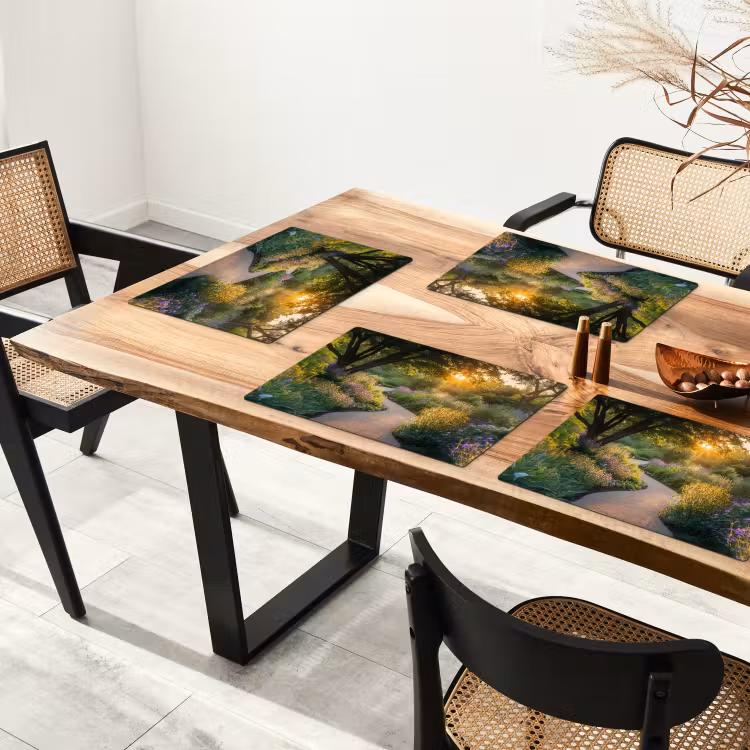 Vinilo para manteles individuales - Sendero - Flores - Parque — 4