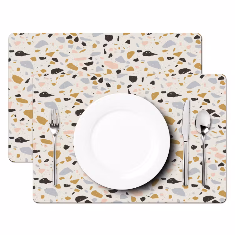 Vinilo para manteles individuales - Terrazo - Motivo - Neutro - Suave - Multi — 2