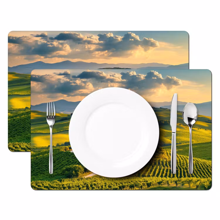 Vinilo para manteles individuales - Toscana - Paisaje - Viñedos — 2