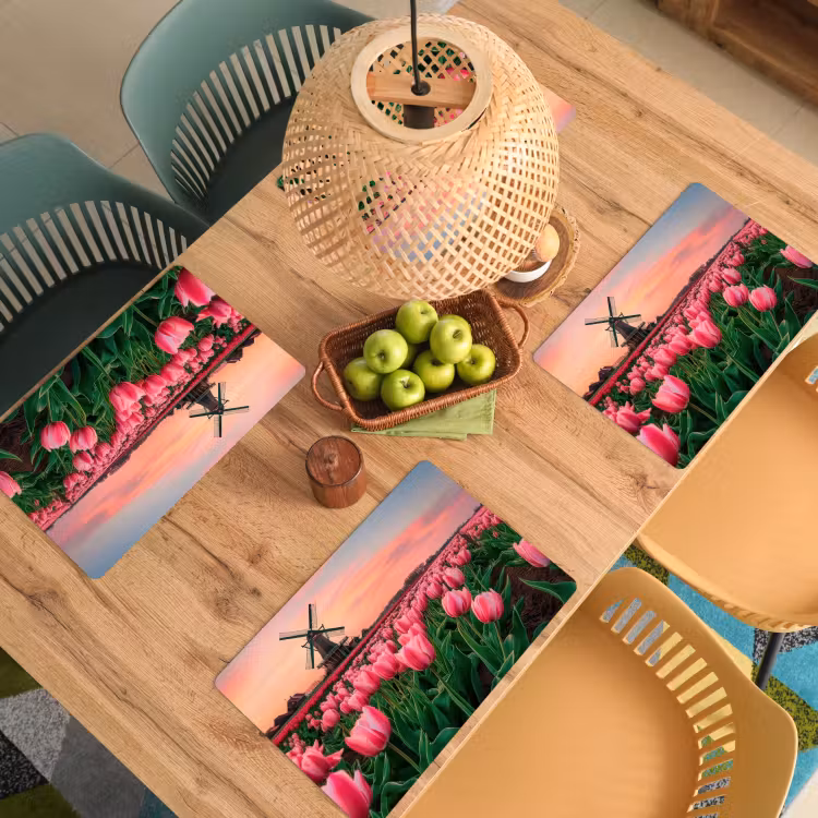 Vinilo para manteles individuales - Tulipanes - Molino - Países Bajos — 3