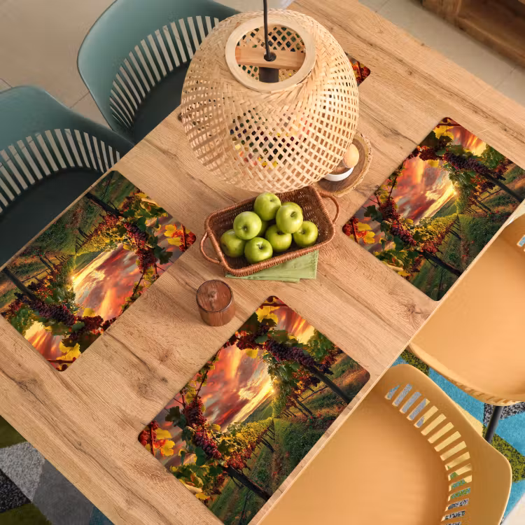 Vinilo para manteles individuales - Viñedo - Uvas - Puesta de sol — 3