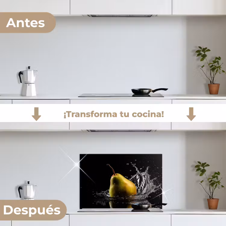 Salpicaderos de cocina - Pera - Fruta - Agua - Negro — 7
