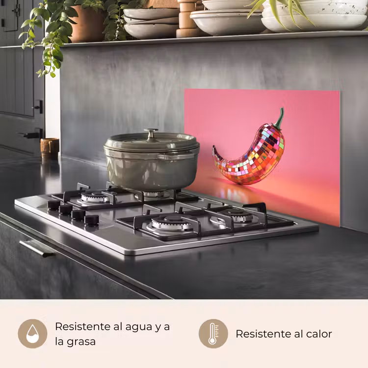 Salpicaderos de cocina - Pimienta - Disco - Rojo - Purpurina — 2