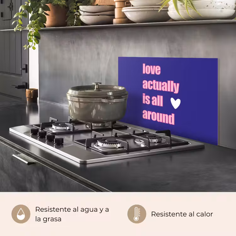 Salpicaderos de cocina - Texto - San Valentín - Amor - Azul — 2