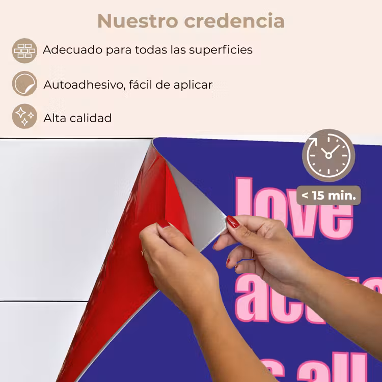 Salpicaderos de cocina - Texto - San Valentín - Amor - Azul — 4