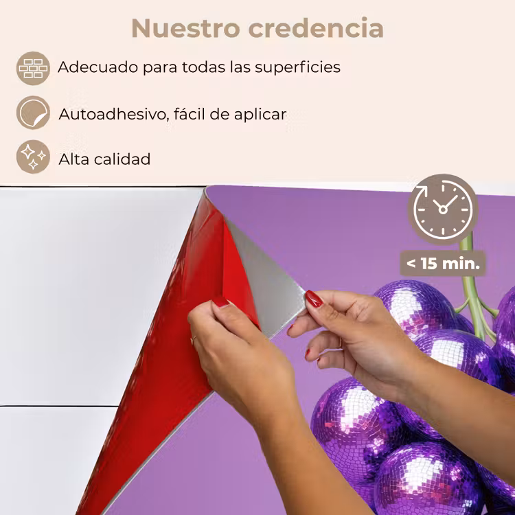 Salpicaderos de cocina - Uva - Disco - Purpurina - Morado — 4