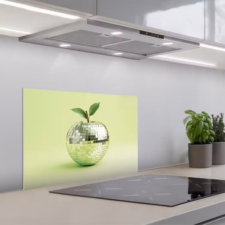 Salpicaderos de cocina - Verde - Disco - Decoración - Manzana — 1