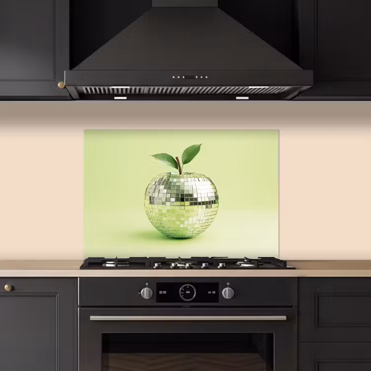 Salpicaderos de cocina - Verde - Disco - Decoración - Manzana — 5