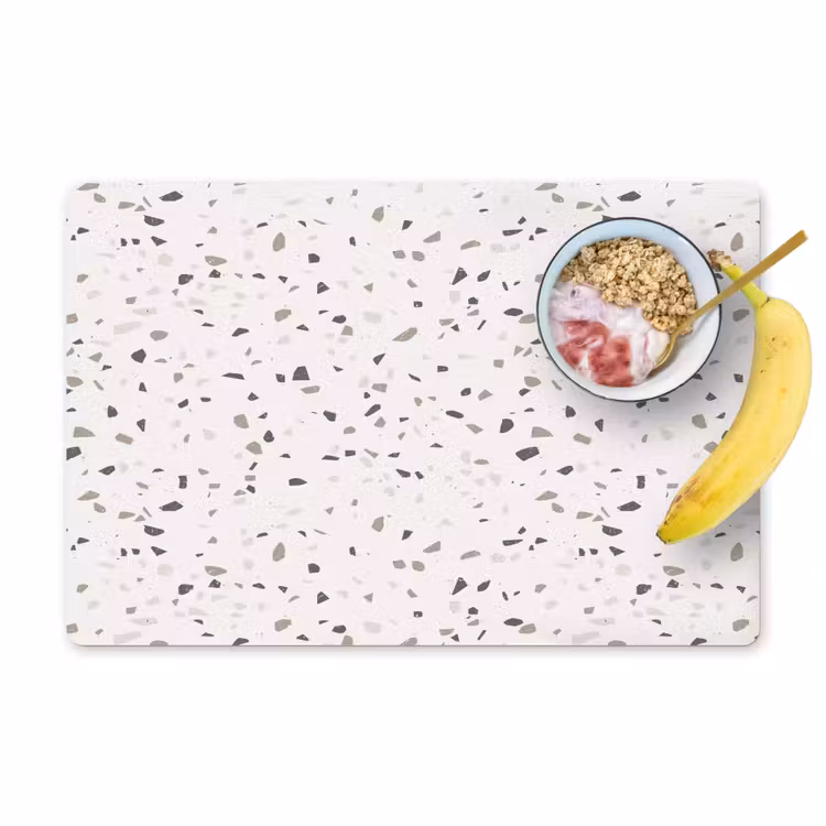 Vinilo para manteles individuales - Terrazo - Motivo - Crema — 1