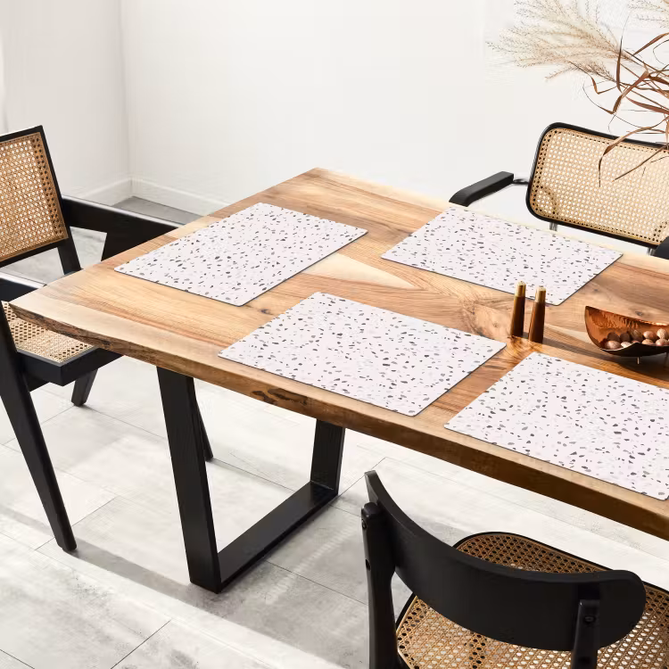 Vinilo para manteles individuales - Terrazo - Motivo - Crema — 4