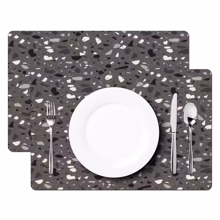 Vinilo para manteles individuales - Terrazo - Motivo - Gris — 2