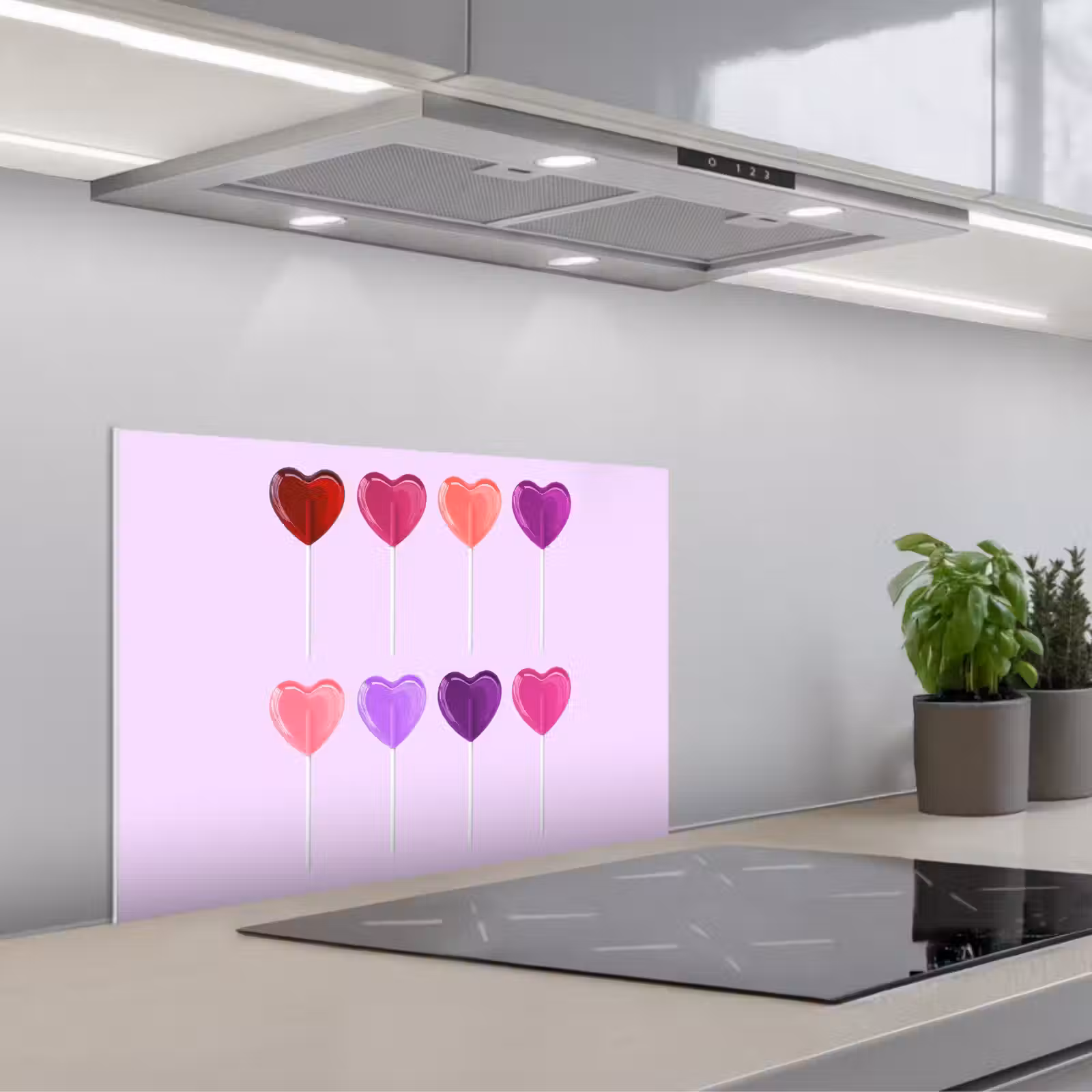 Salpicaderos de cocina - Piruleta - Corazón - Rosa - Caramelo — 1