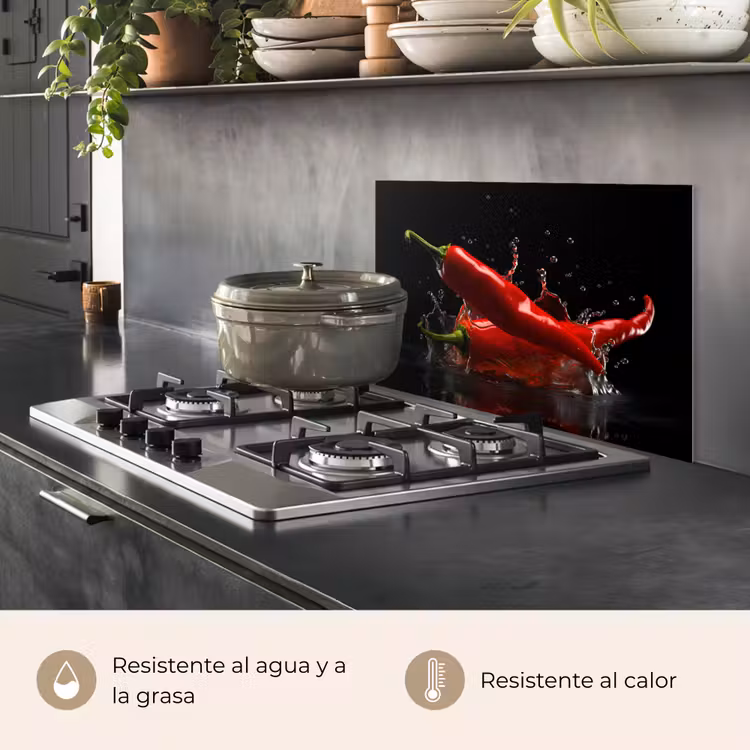 Salpicaderos de cocina - Pimiento - Rojo - Negro - Agua - Vegetal — 2