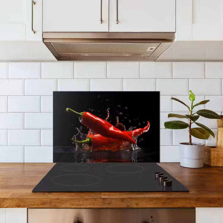 Salpicaderos de cocina - Pimiento - Rojo - Negro - Agua - Vegetal — 3