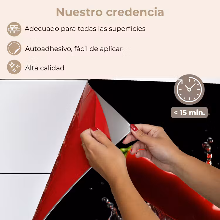Salpicaderos de cocina - Pimiento - Rojo - Negro - Agua - Vegetal — 4